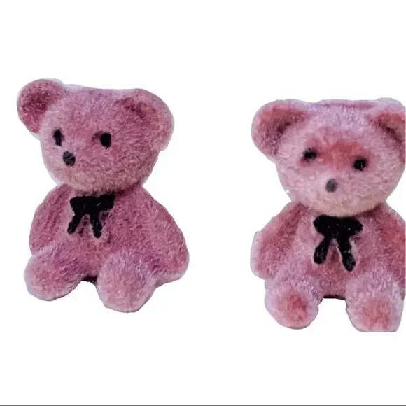 Pink Teddy Bear Earrings NWT - Picture 2 of 4